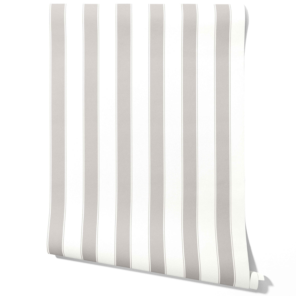 Neutral Geometric Striped Traditional Wallpaper Sample (Gray/ White)
