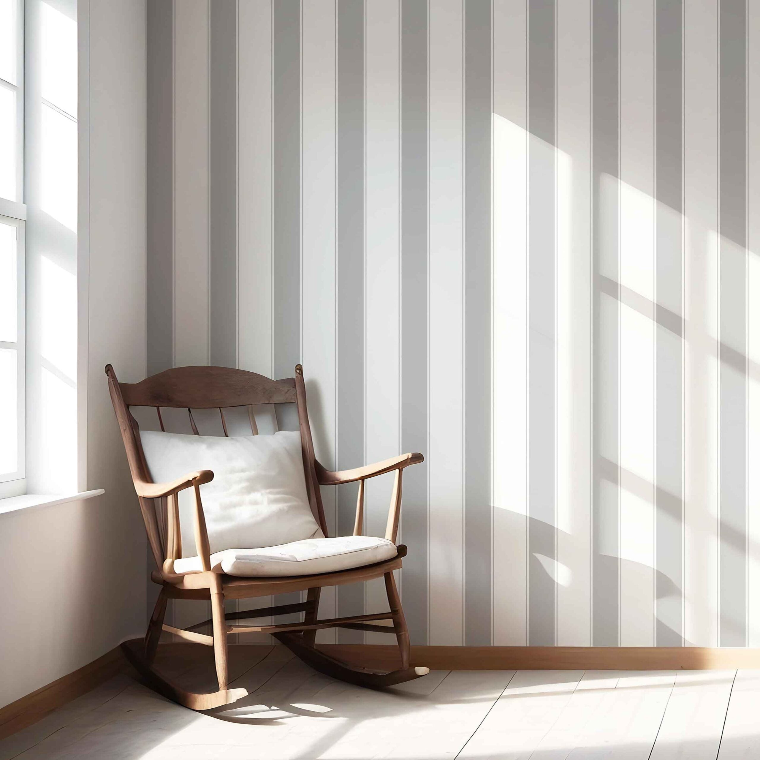Neutral Geometric Striped Shower Toilet Wallpaper Sample (Gray/ White)