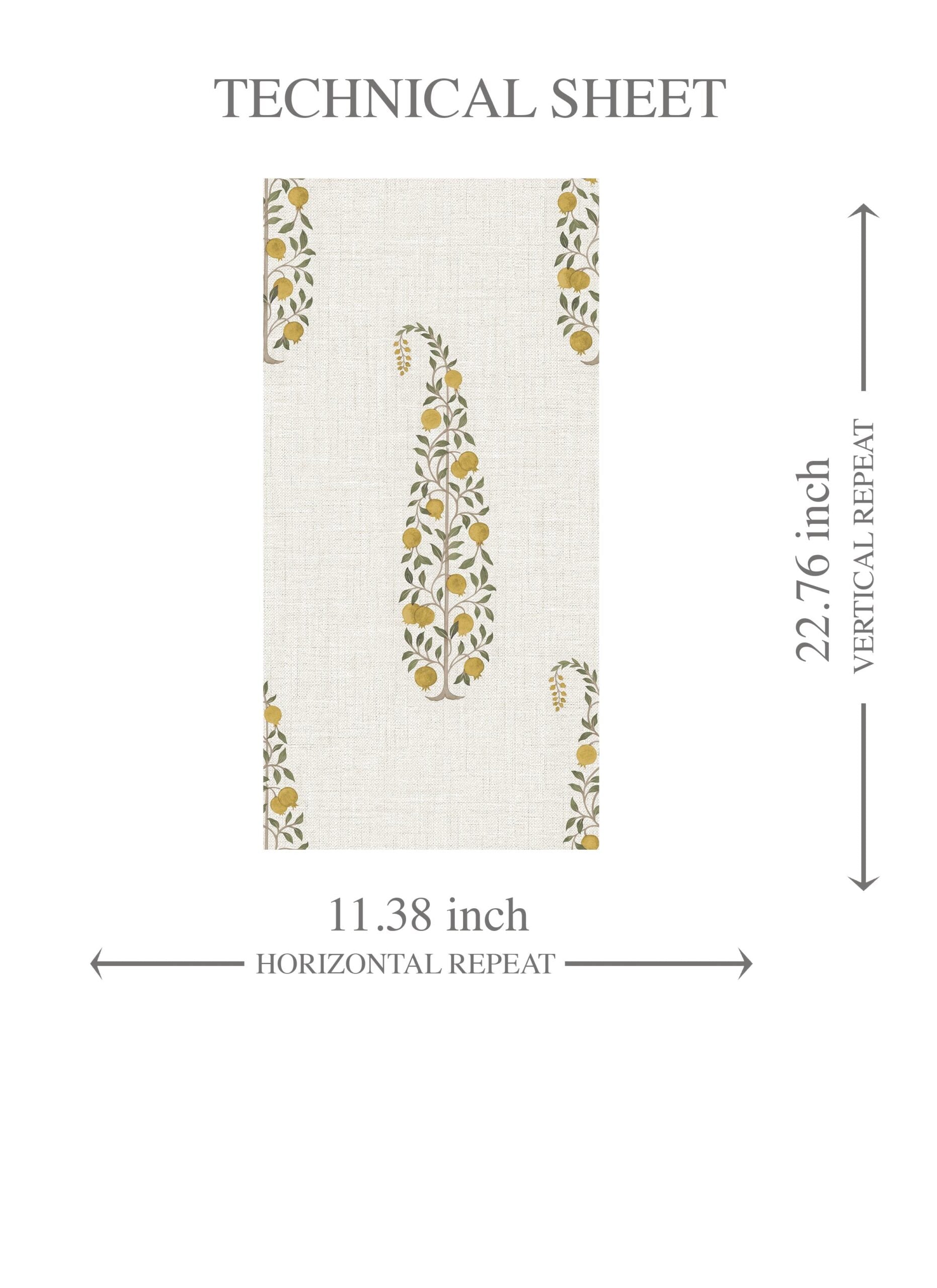 Ethnic/ Vintage-Inspired Floral Paisley Kids Room Wallpaper (Yellow/ Green/ Off-White)