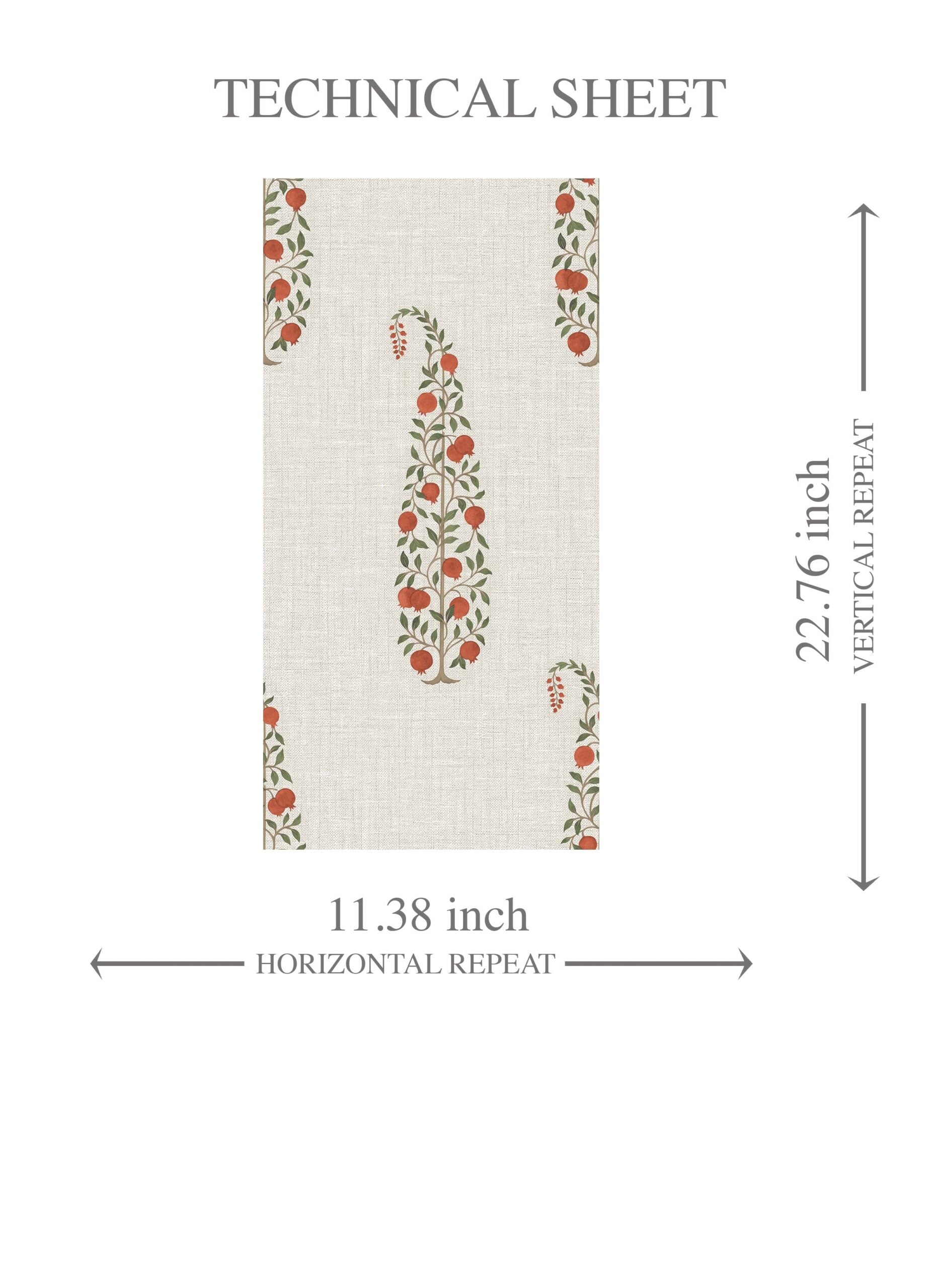 Ethnic/ Vintage-Inspired Floral Paisley Kids Room Wallpaper Sample (Red/ Green/ Off-White)