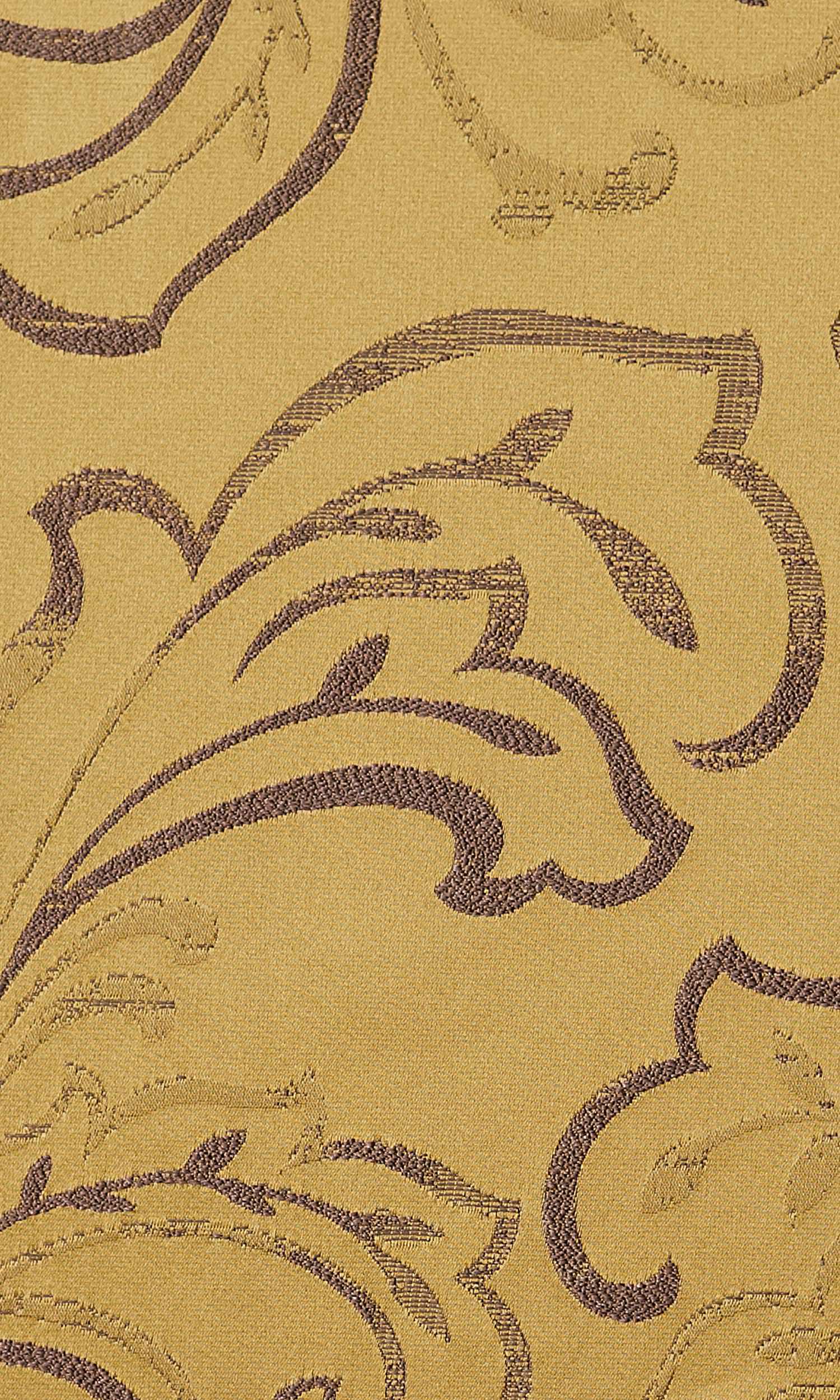 Floral Embroidered Home Textile Fabric Material By the Metre (Mustard Yellow)