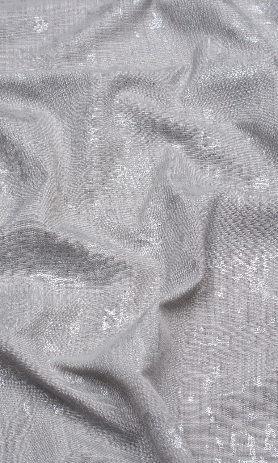 Metallic Abstract Print Fabric By the Metre for Curtains & Drapes (Silver)
