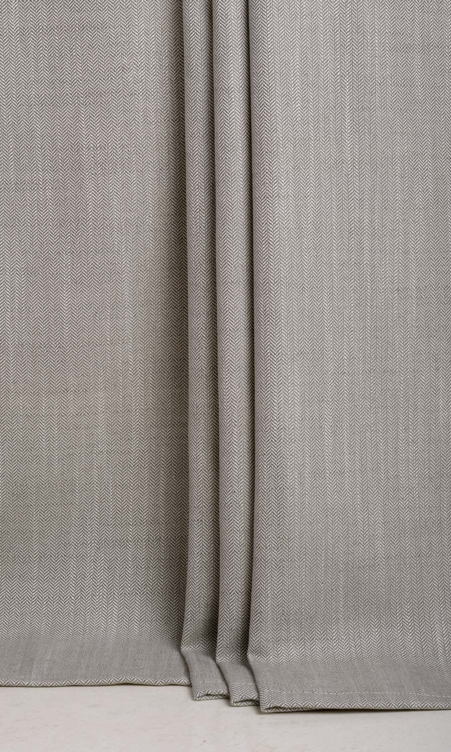 Herringbone Textured Home Textile Fabric Material By the Metre (Grey)