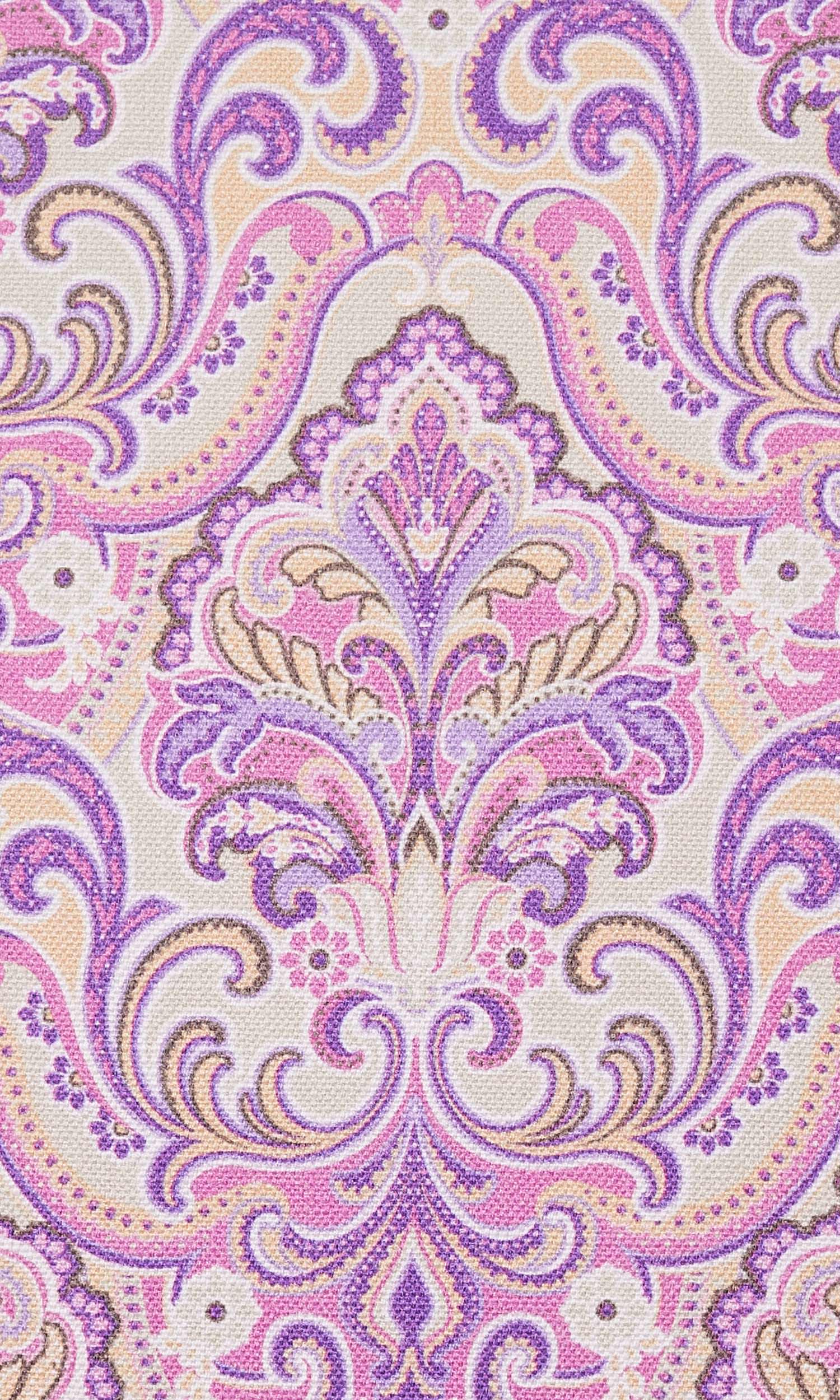 Fleur De Lis Print Home Textile Fabric Material Sample (Pink/ Purple)