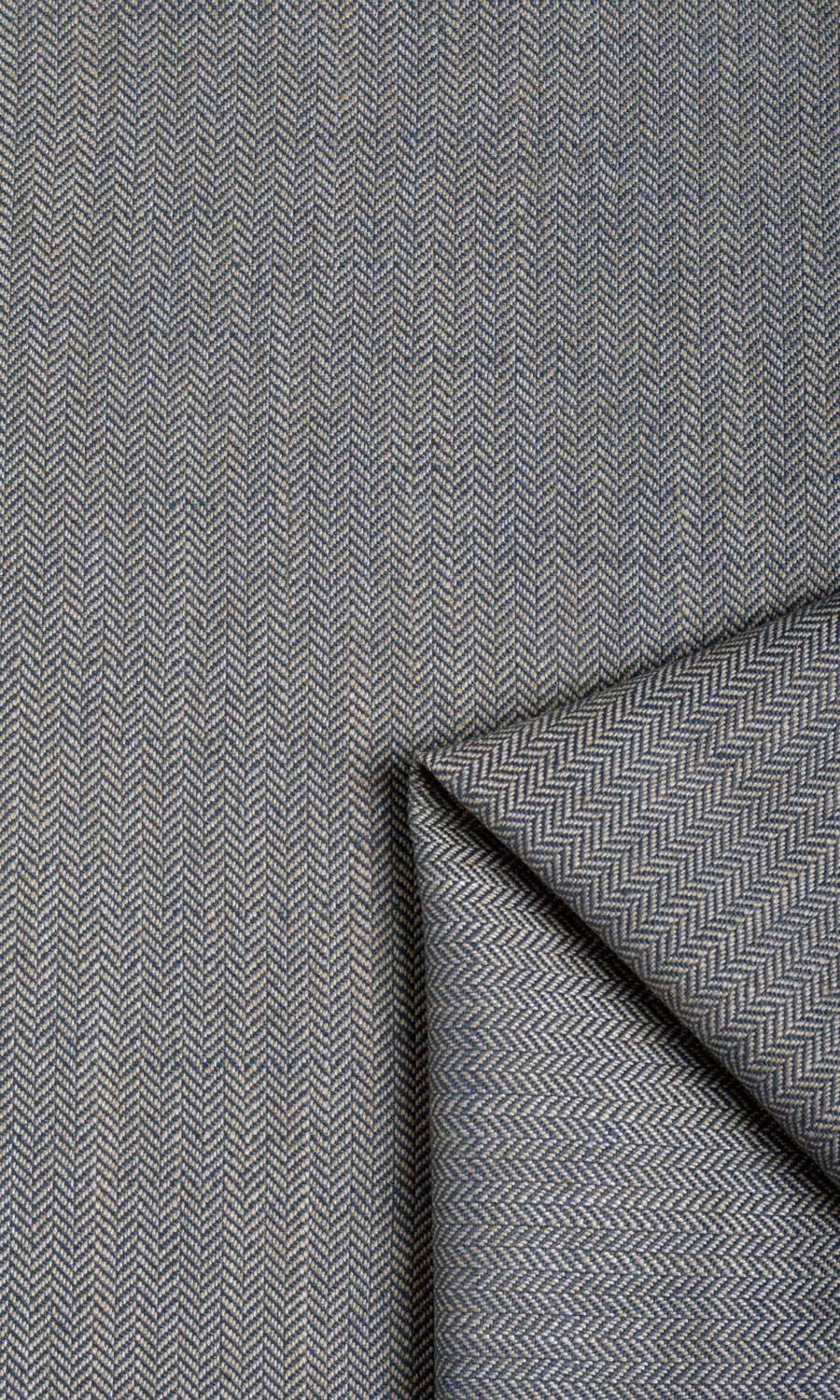 Herringbone Home Textile Fabric Material By the Metre (Navy Blue/ Brown/ Grey)