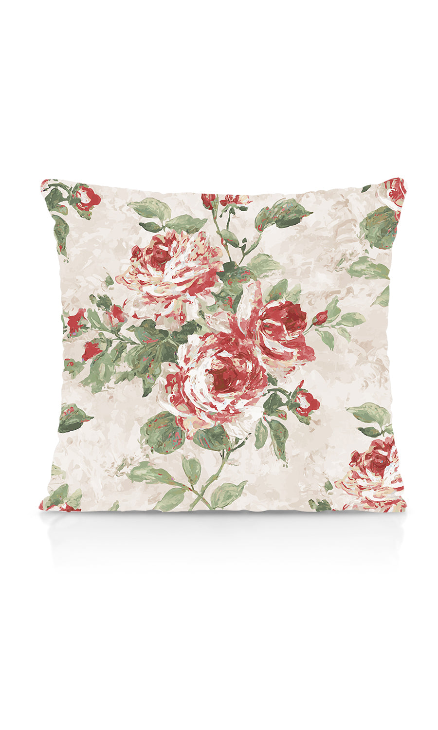 Dimout Floral Free Fabric Material Sample (Red/ Pale Grey)