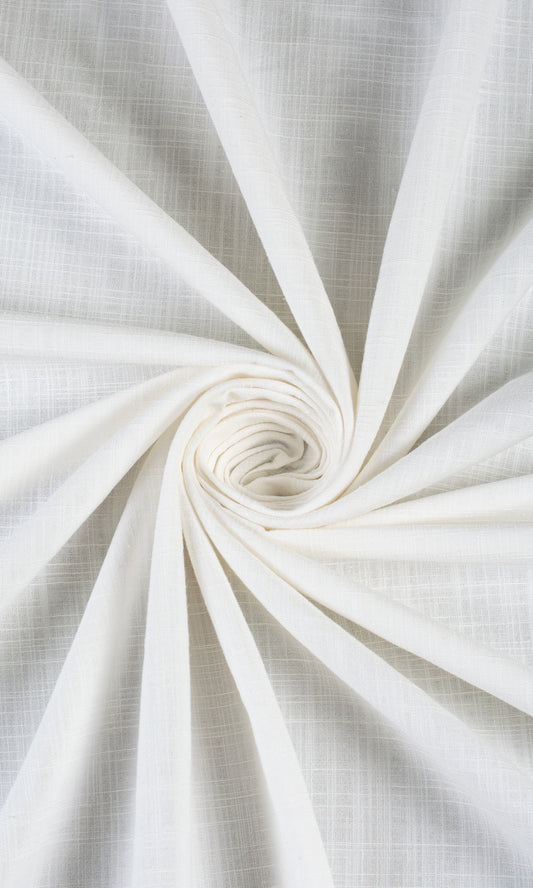 Plain Linen-Texture Home Décor Fabric Sample (White)