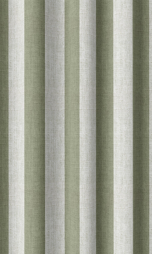 Modern Striped Curtains (Green/ White)
