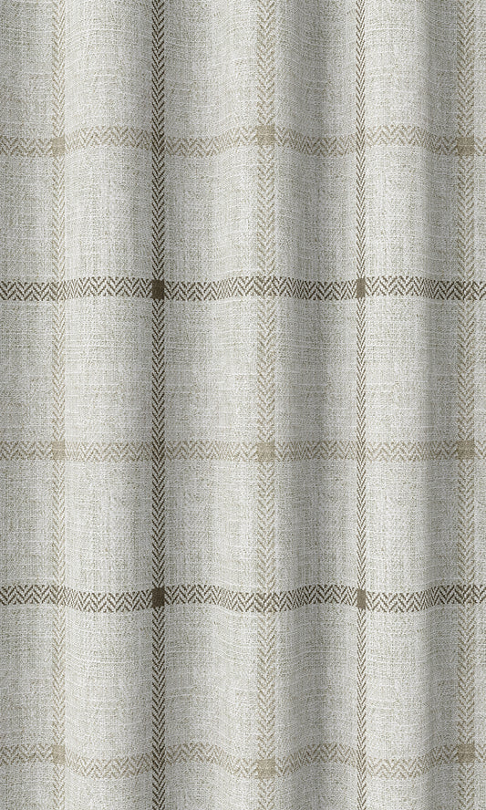Checked Home Décor Fabric By the Metre (Ivory/ Sand Beige)