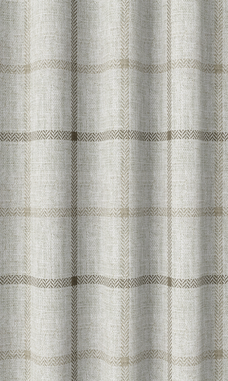 Checked Home Décor Fabric Sample (Ivory/ Sand Beige)