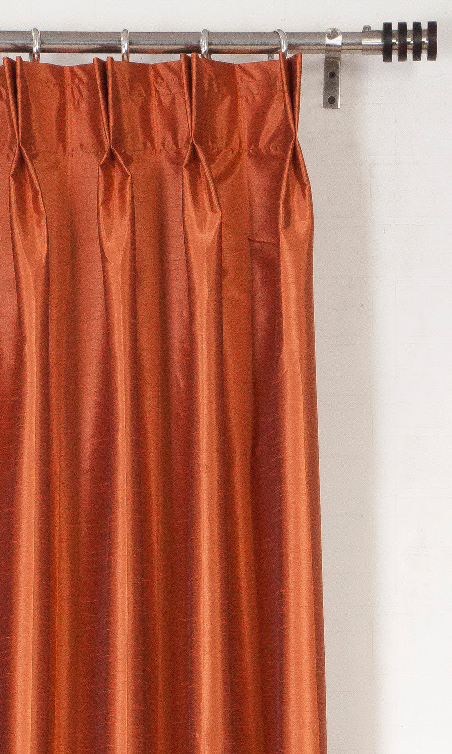 Faux Silk Home Textile Fabric Material Sample (Red/ Orange)