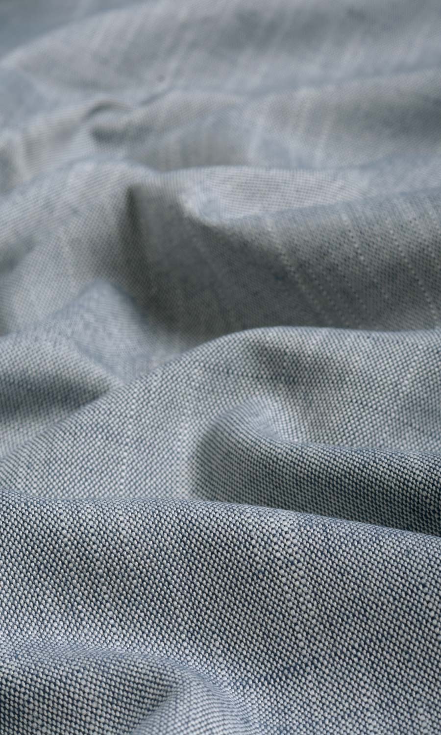 Plain Linen Texture Fabric By the Metre for Curtains & Drapes (Denim Blue)