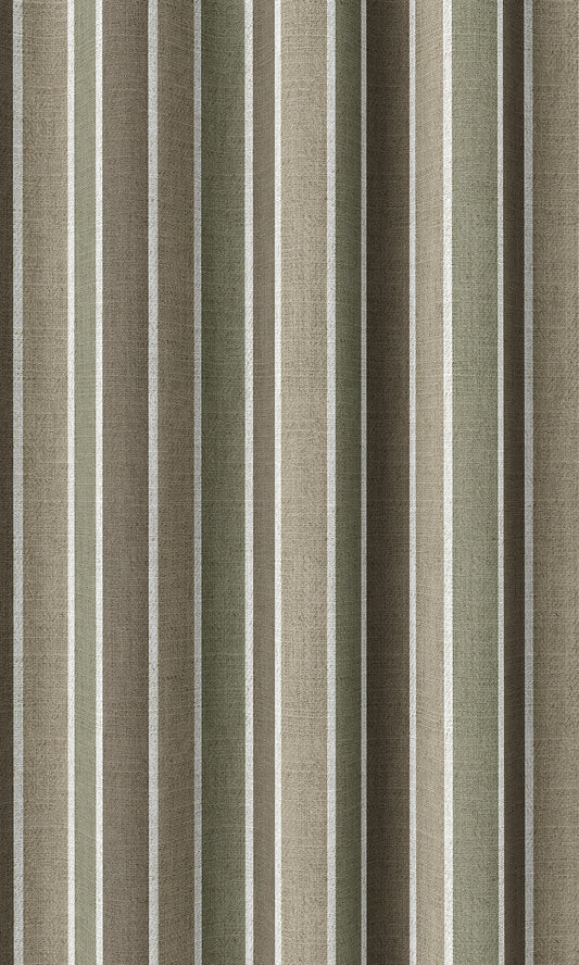 Striped Home Décor Fabric By the Metre (Olive Green/ Brown/ Beige)