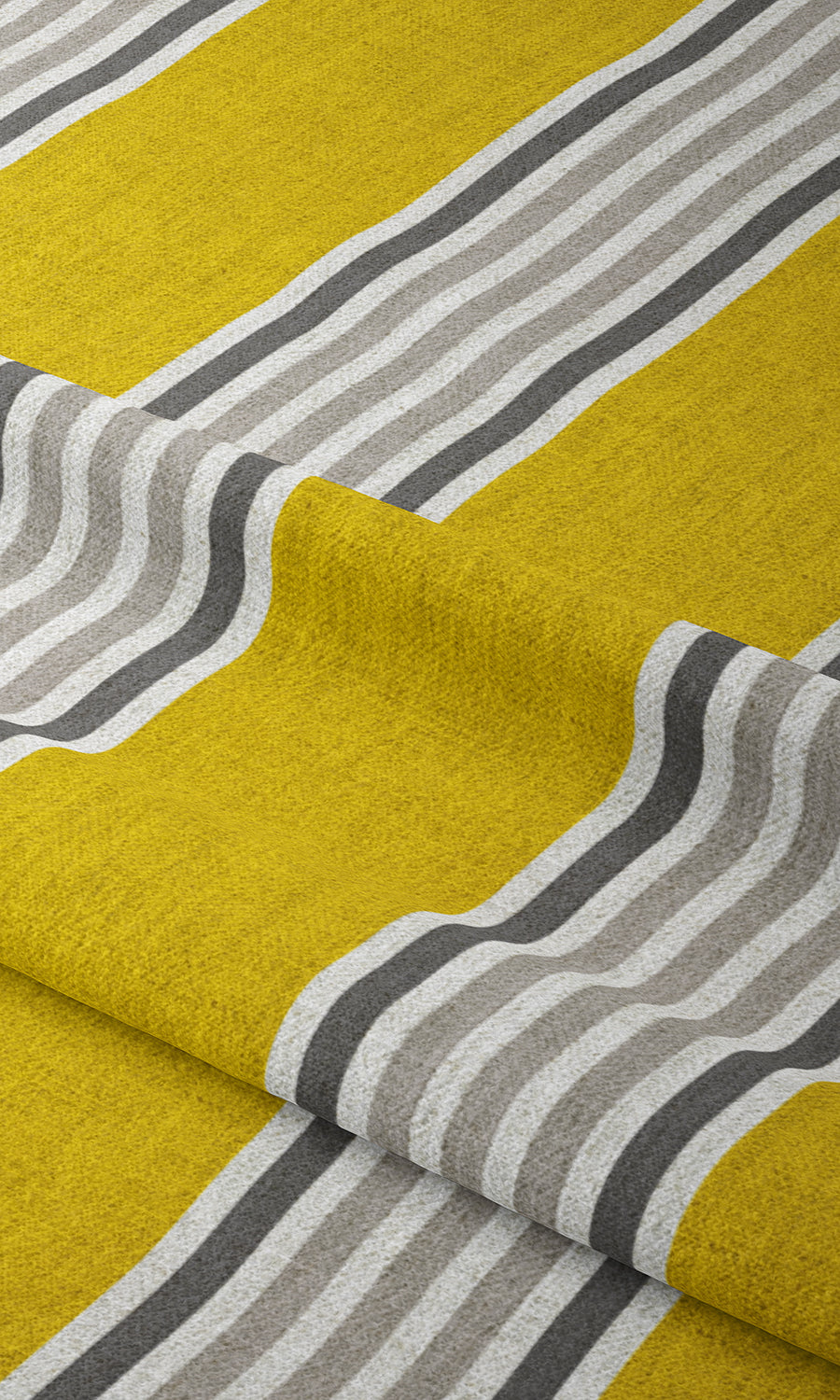 Striped Print Home Textile Fabric Material Sample (Sunflower Yellow)