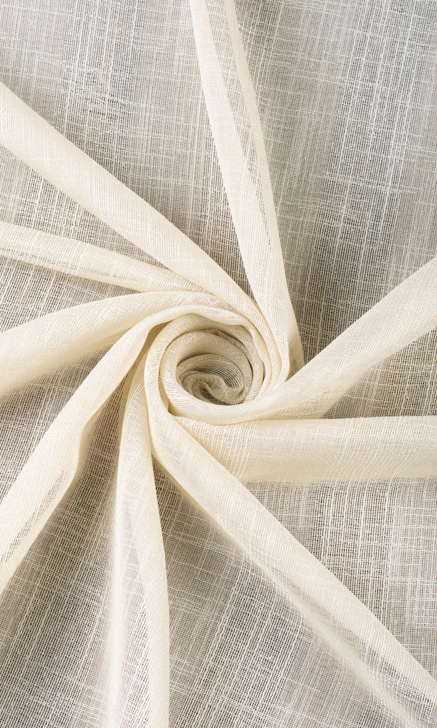 Textured Stripe Sheer Free Fabric Material Sample (Almond Cream)