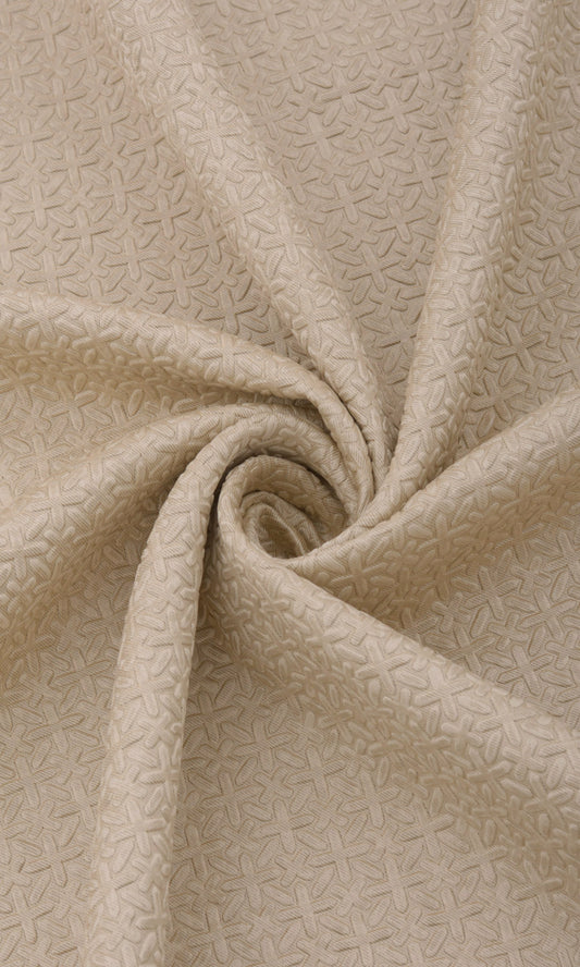 Textured Beige Blackout Curtains