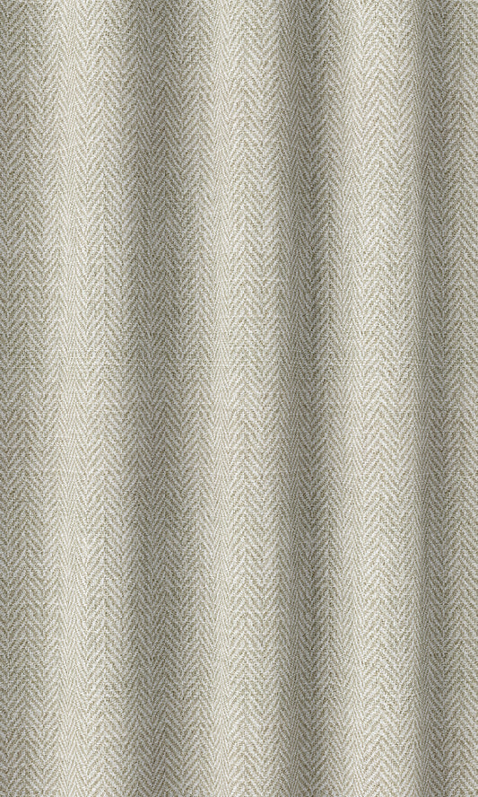 Herringbone Print Home Décor Fabric By the Metre (Beige/ White)
