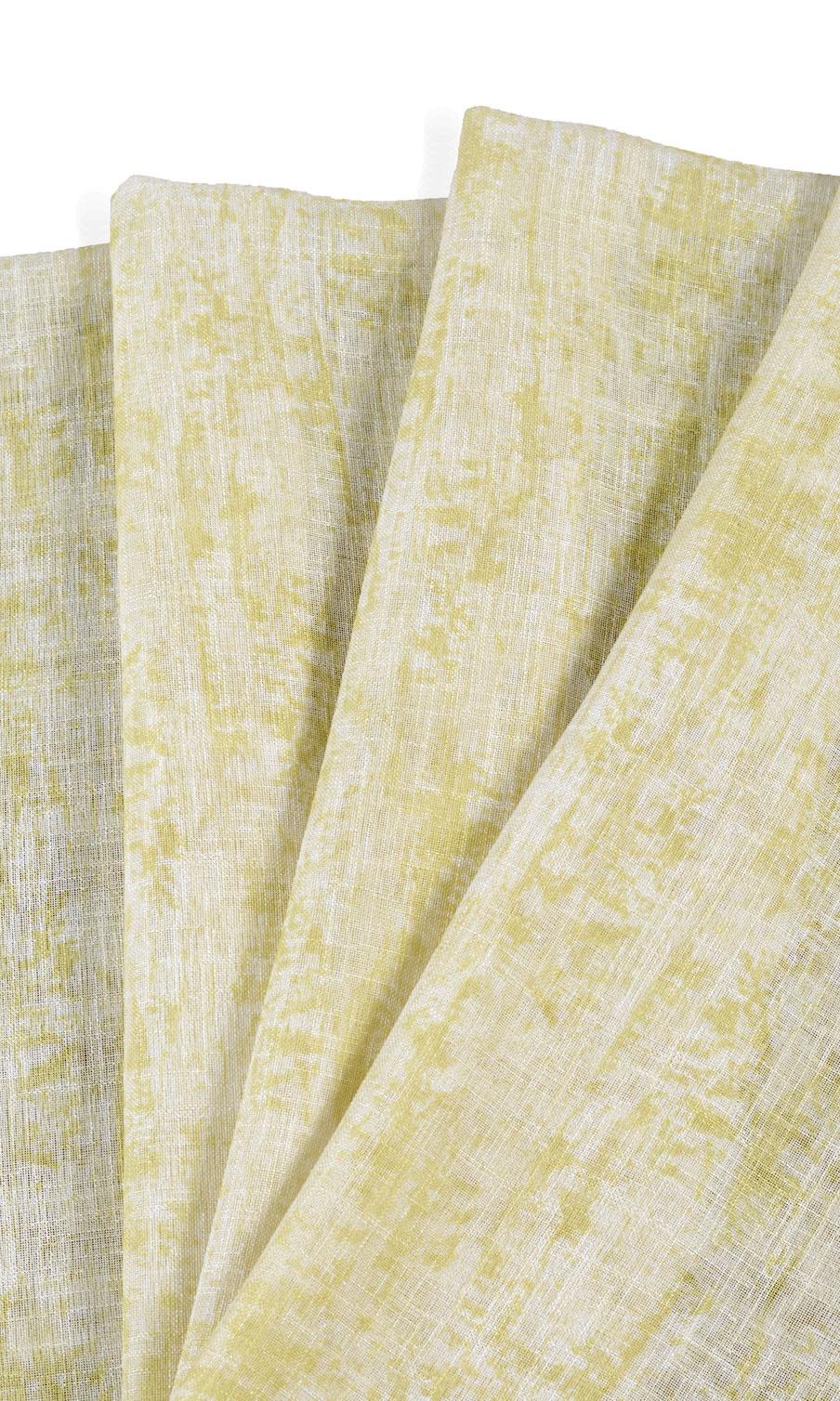 Textured Sheer Fabric Material By the Metre (Yellow-Green)