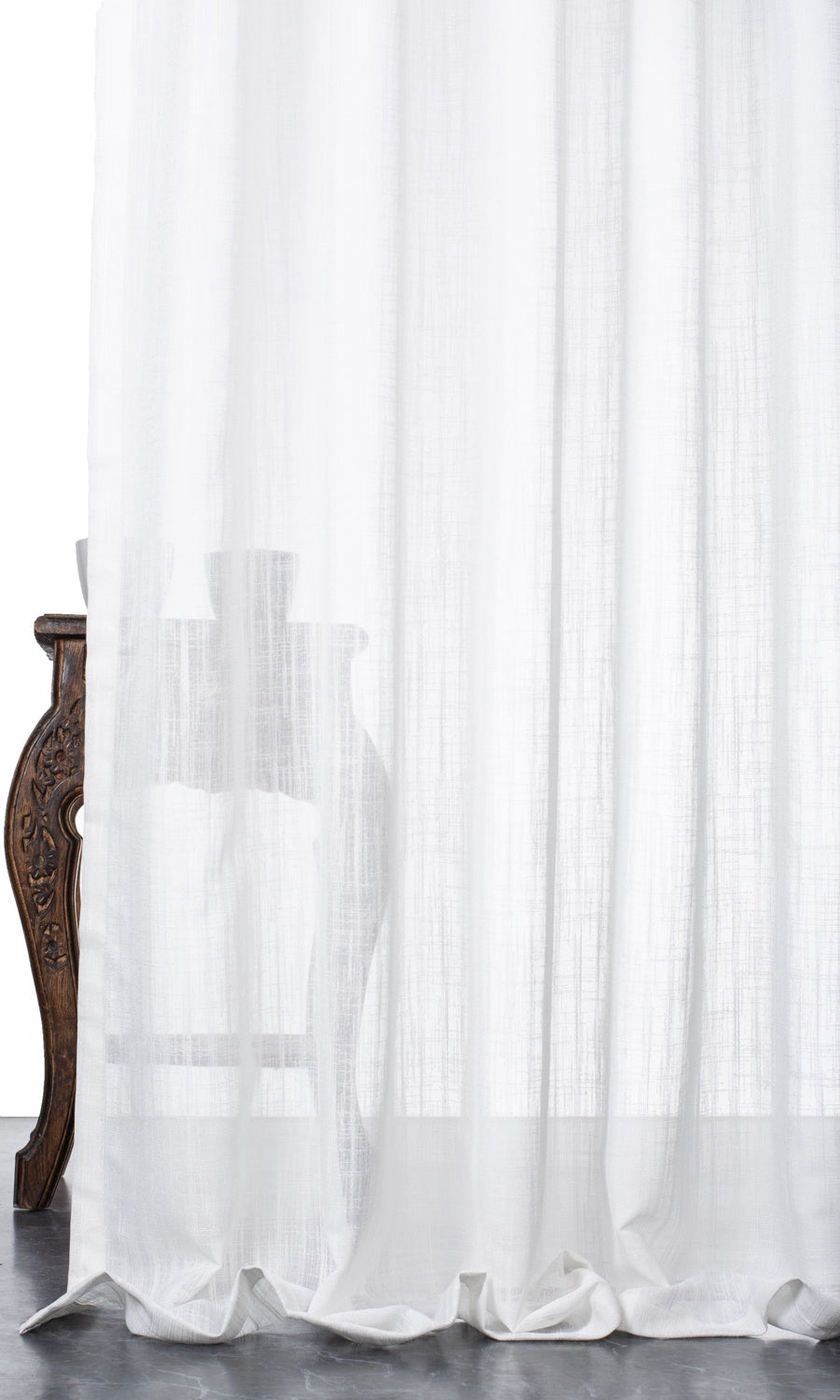 Plain Sheer Window Treatments Fabric Sample (White)