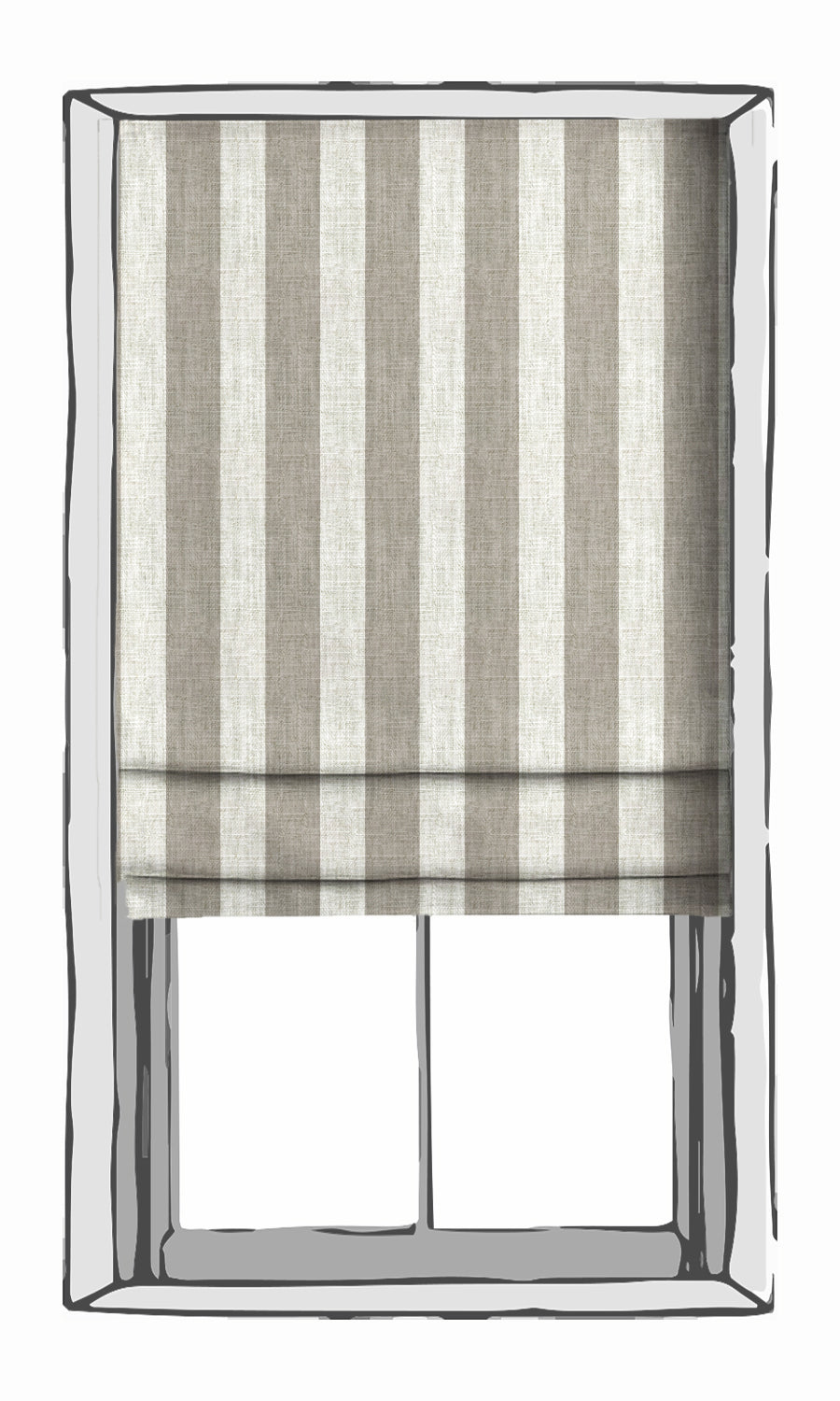 Striped Window Treatments Fabric Sample (Grey)