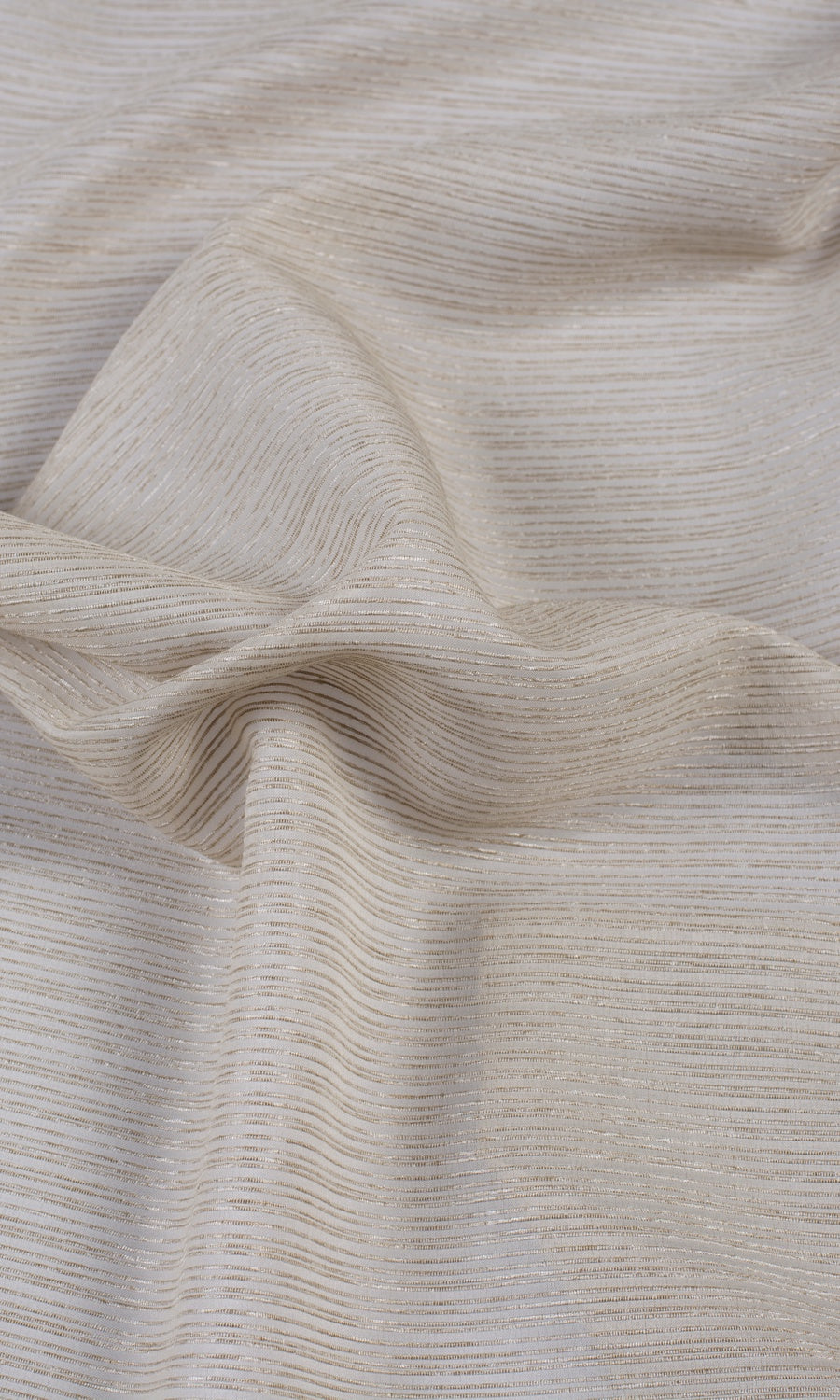 Striped Sheer Fabric Sample for Curtains & Drapes (Sand Beige)