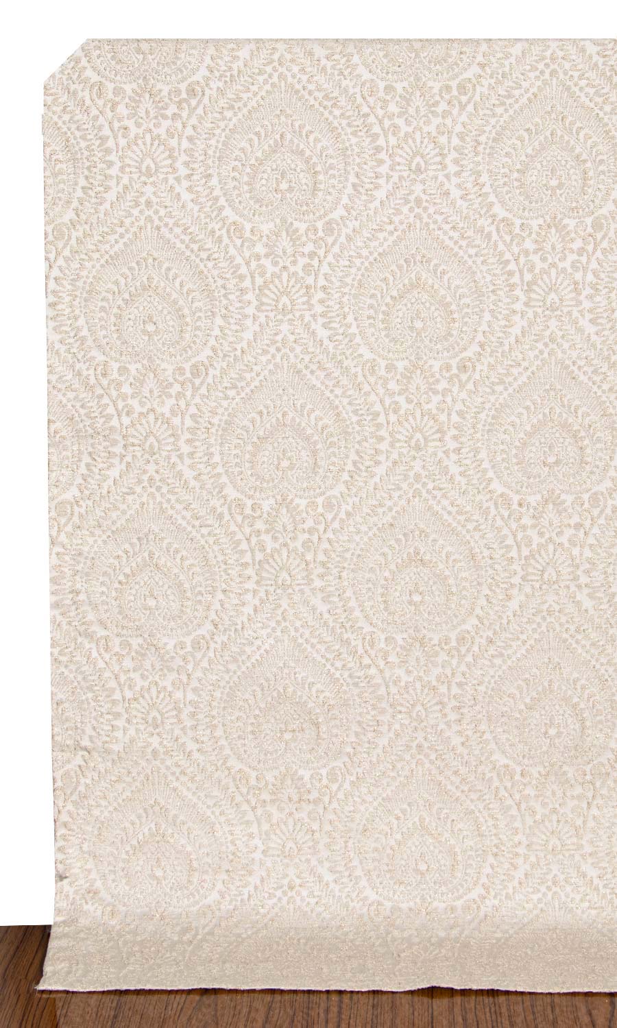 Textured Floral Window Treatments Fabric Sample (Cream/ Beige)