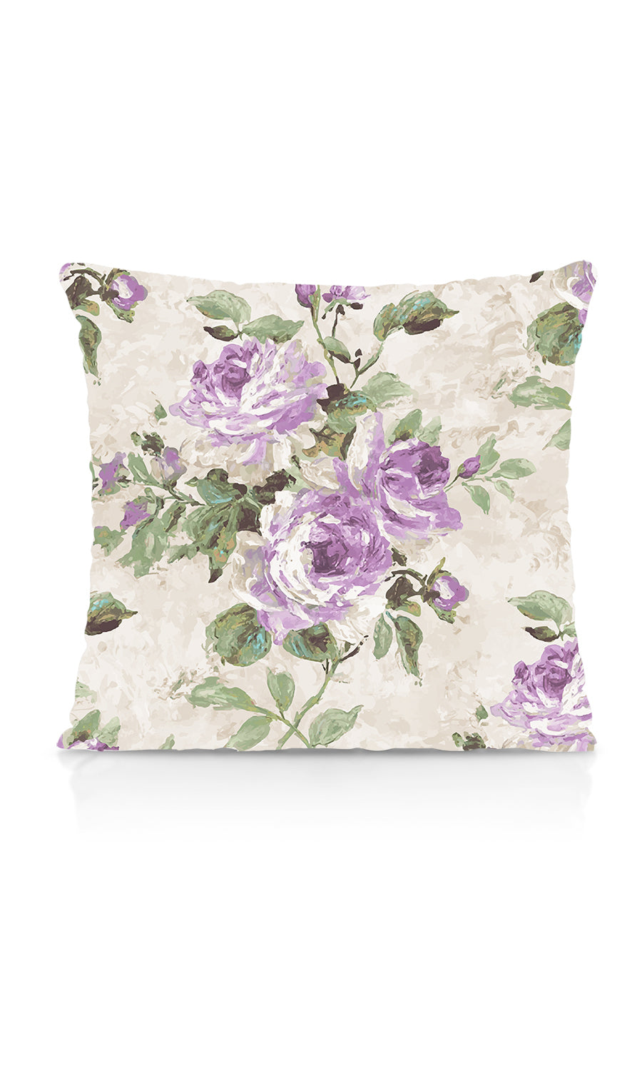 Dimout Floral Fabric Material By the Metre (Purple/ Ivory/ Grey)