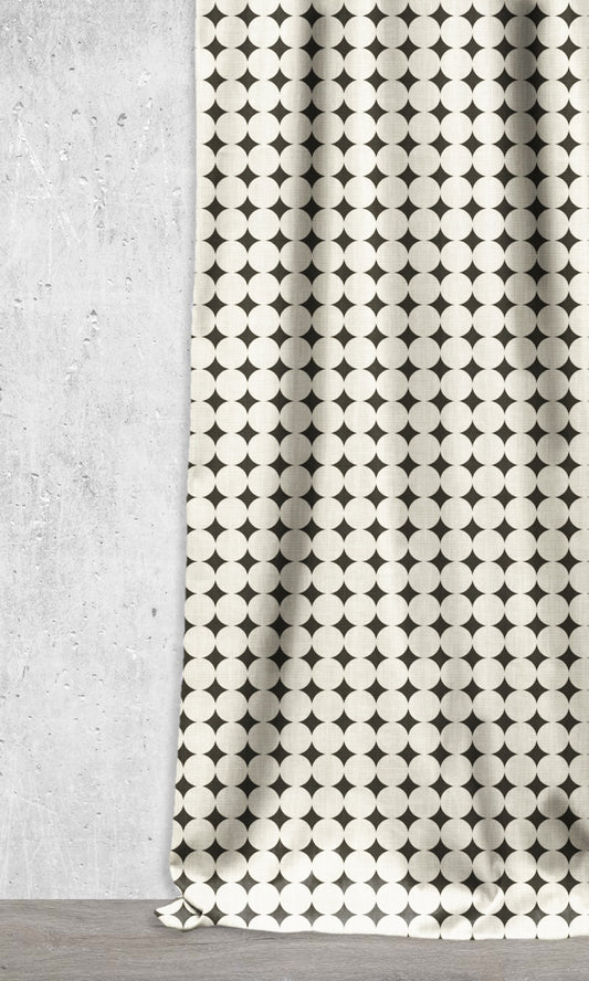 Print Home Décor Fabric Sample (Black/ Ivory)
