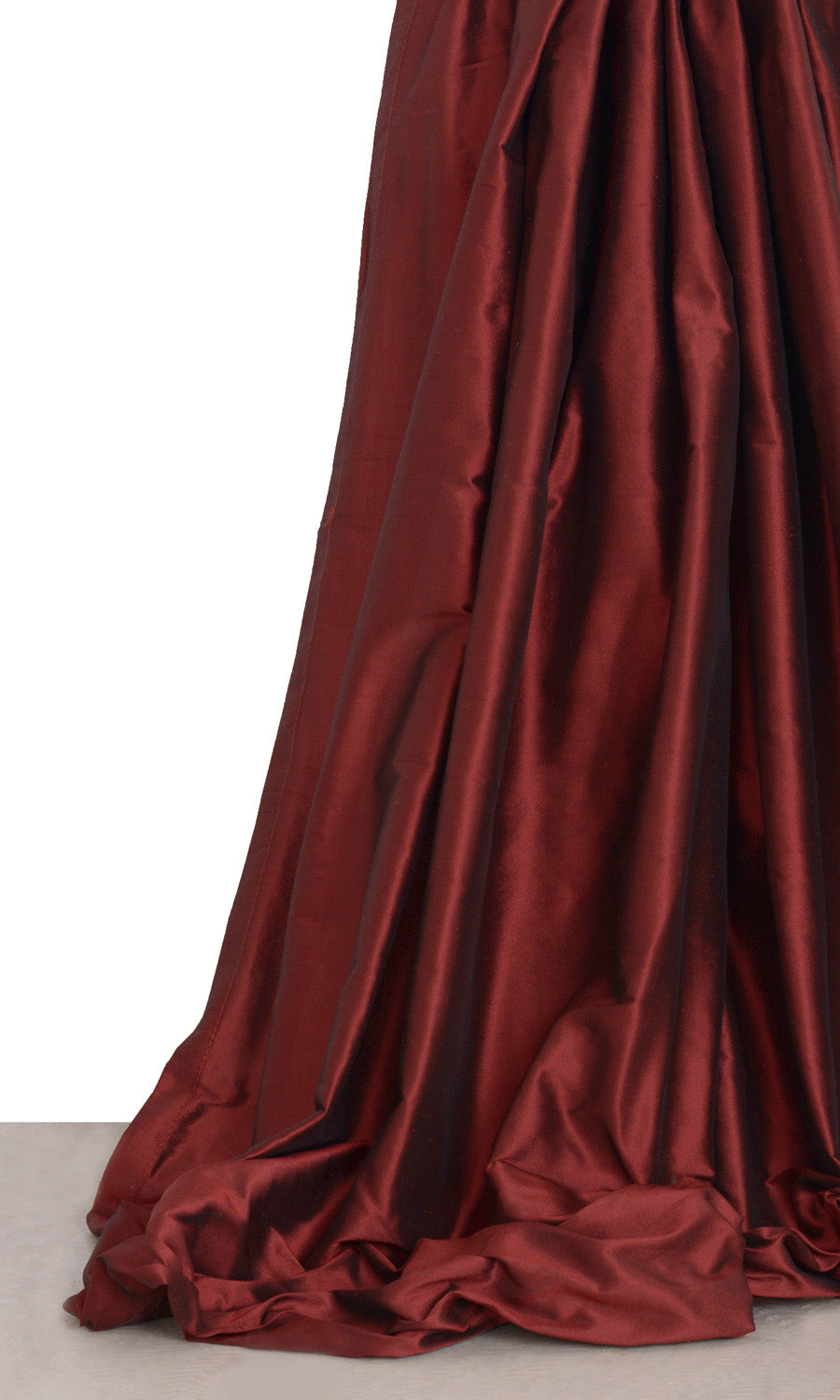 Shantung Silk Window Treatments Fabric By the Metre (Burgundy Red)
