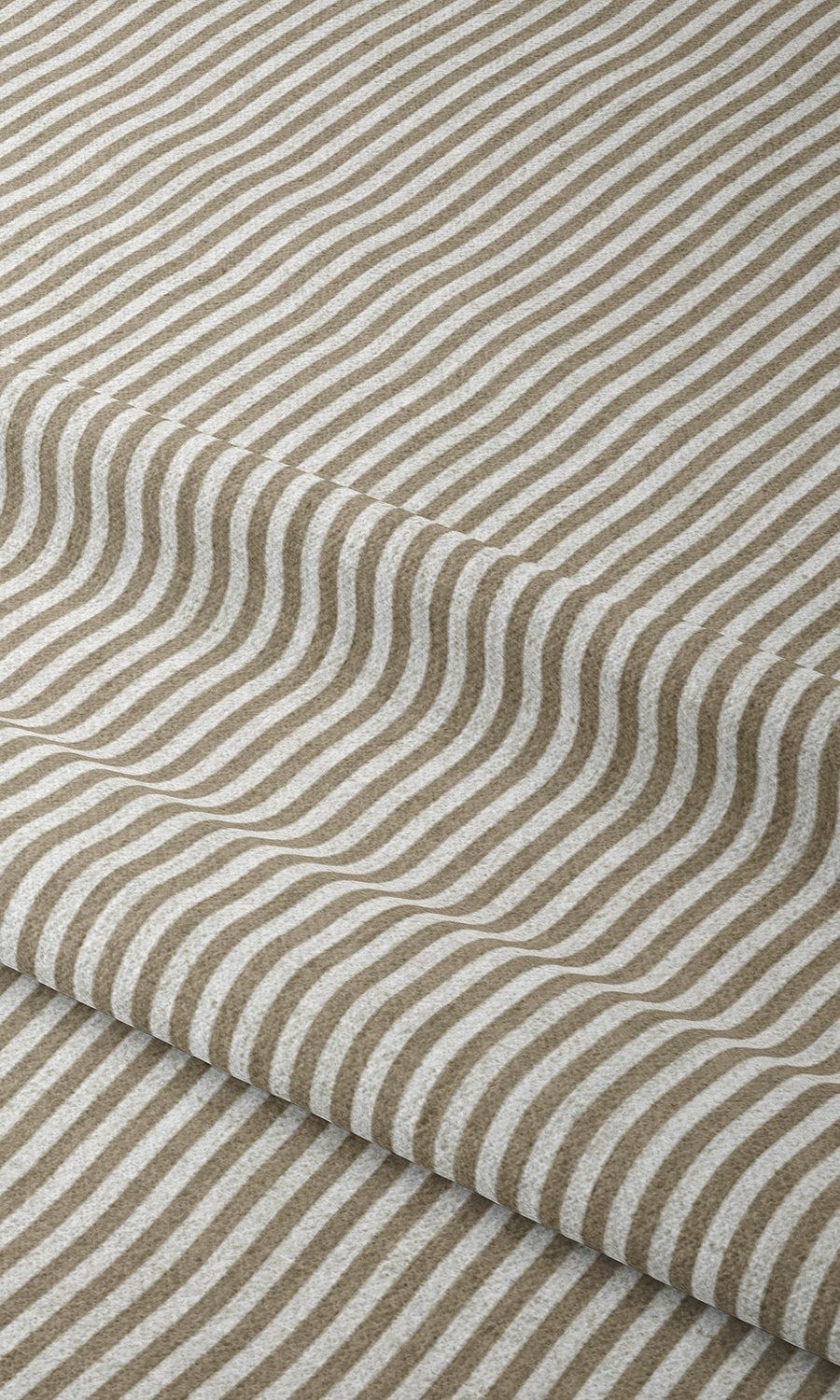Striped Print Window Treatments Fabric By the Metre (Smoky Brown/ White)