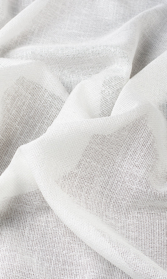 Textured Sheer Curtain Panels (White)