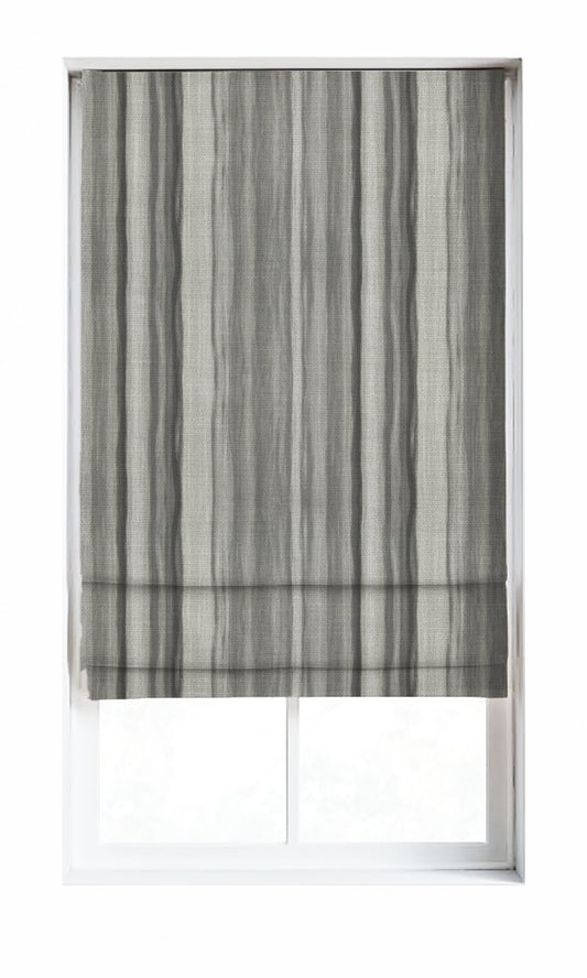 Watercolor Effect Striped Home Décor Fabric Sample (Grey)