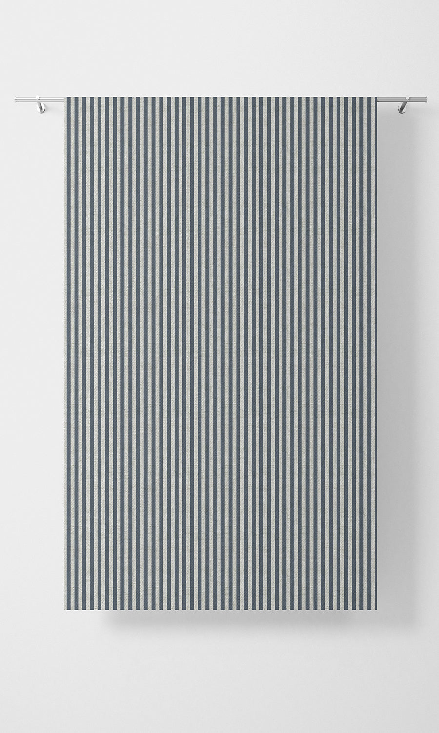 Modern Striped Print Home Textile Fabric Material By the Metre (Petrol Blue/ White)