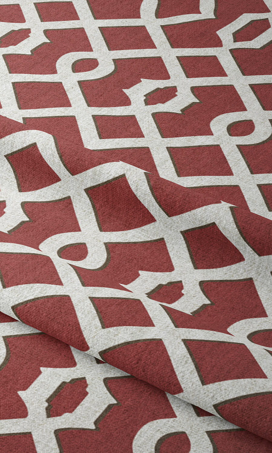 Trellis Patterned Free Fabric Material Sample (Red)