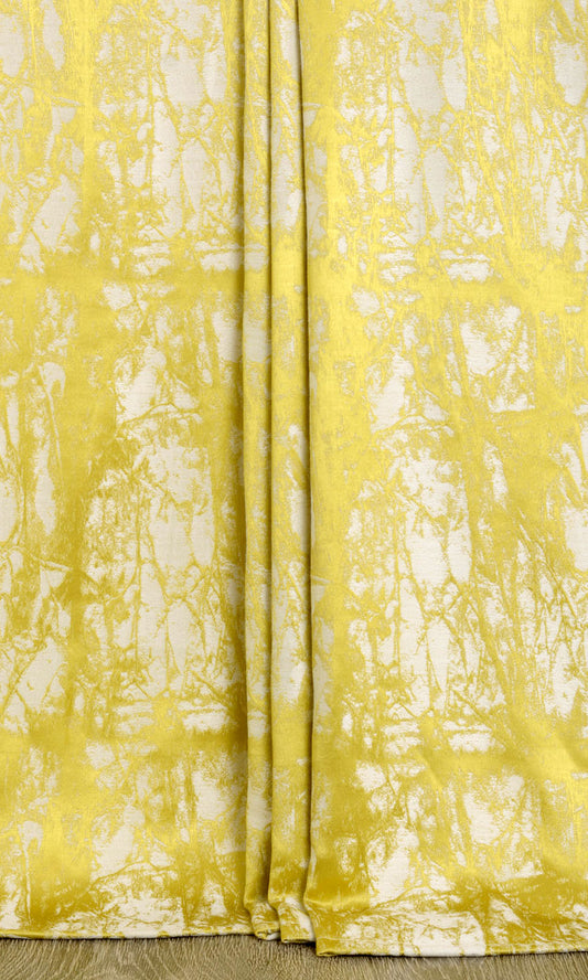 Printed Custom Curtains Yellow