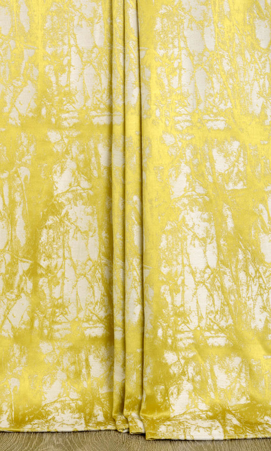 Abstract Print Curtain Panels (Yellow)