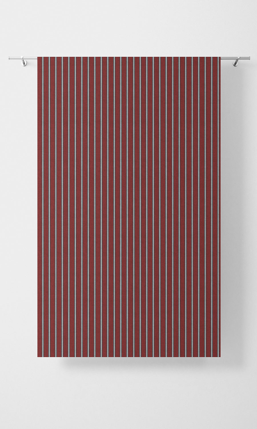 Modern Striped Fabric Material By the Metre (Slate Grey/ Red)