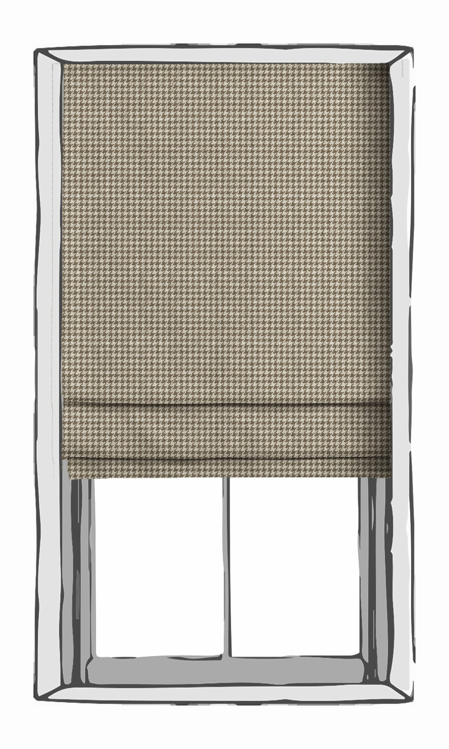 Houndstooth Patterned Window Treatments Fabric By the Metre (Brown)
