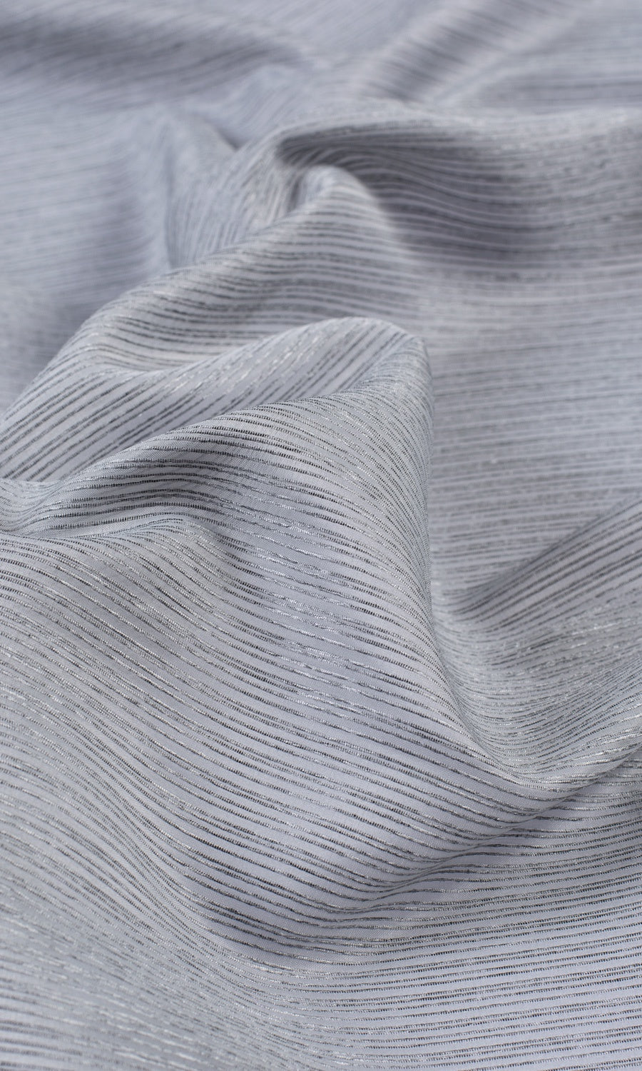 Striped Sheer Home Textile Fabric Material By the Metre (Silver Grey)