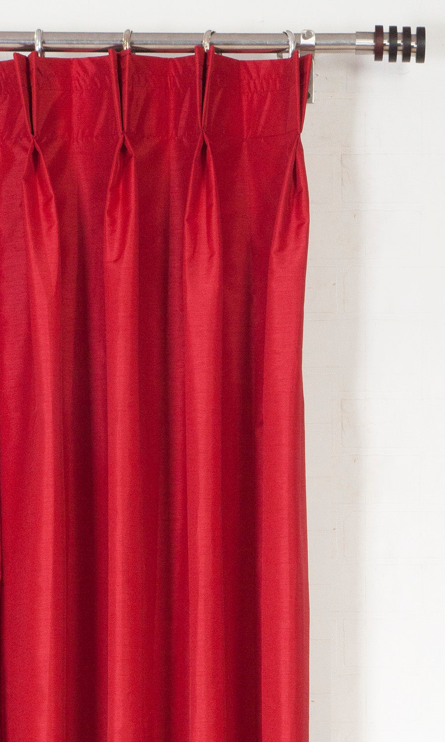 Faux Silk Home Textile Fabric Material Sample (Red/ Orange)