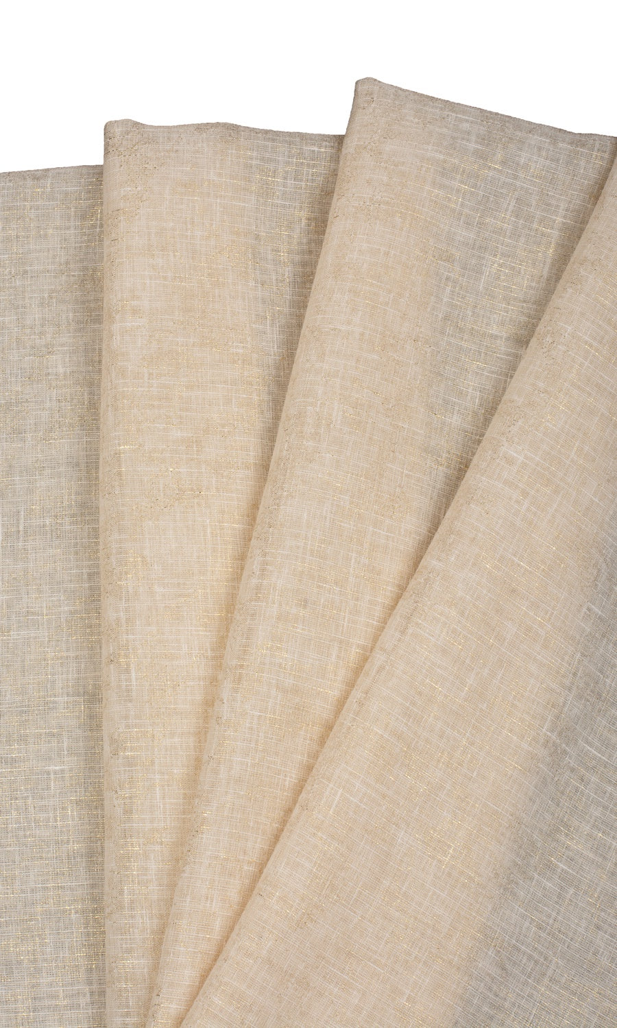 Metallic Accents Sheer Fabric By the Metre for Curtains & Drapes (Beige)