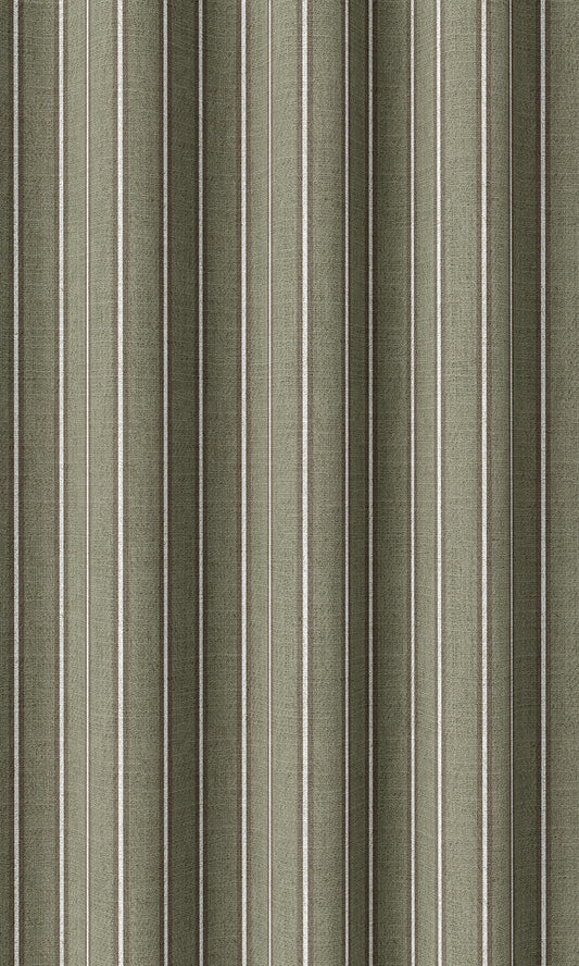 Modern Striped Print Home Décor Fabric Sample (Olive Green)
