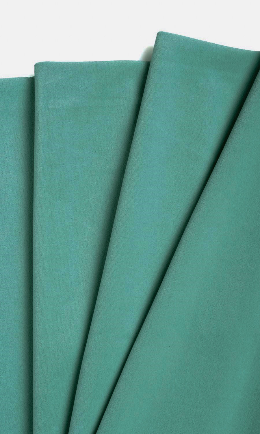 Velvet Window Treatments Fabric By the Metre (Green/ Blue)