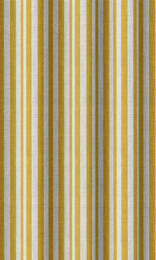 Modern Striped Home Décor Fabric Sample (Deep Yellow/ White)