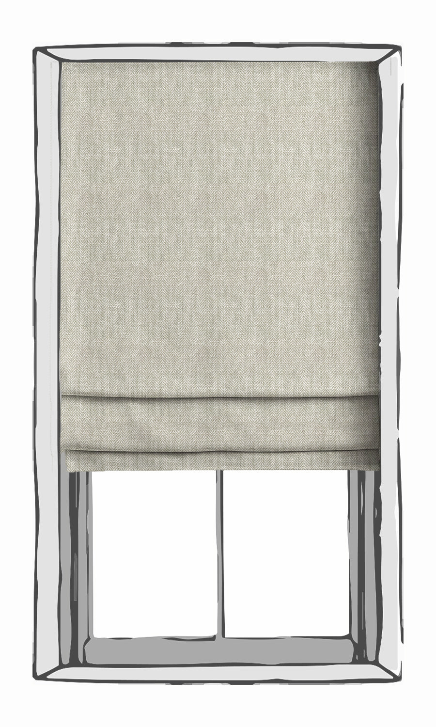 Herringbone Textured Window Treatments Fabric By the Metre (Grey)