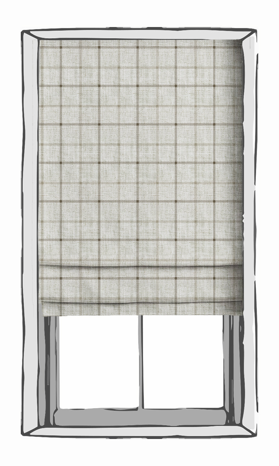 Checked Fabric Material By the Metre (Ivory/ Sand Beige)