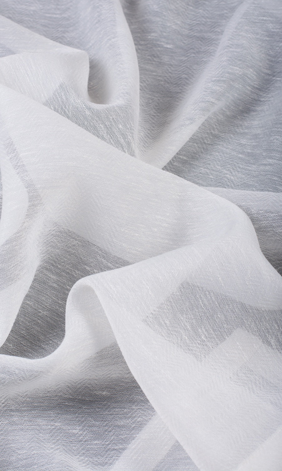 Textured Sheer Window Treatments Fabric By the Metre (White)