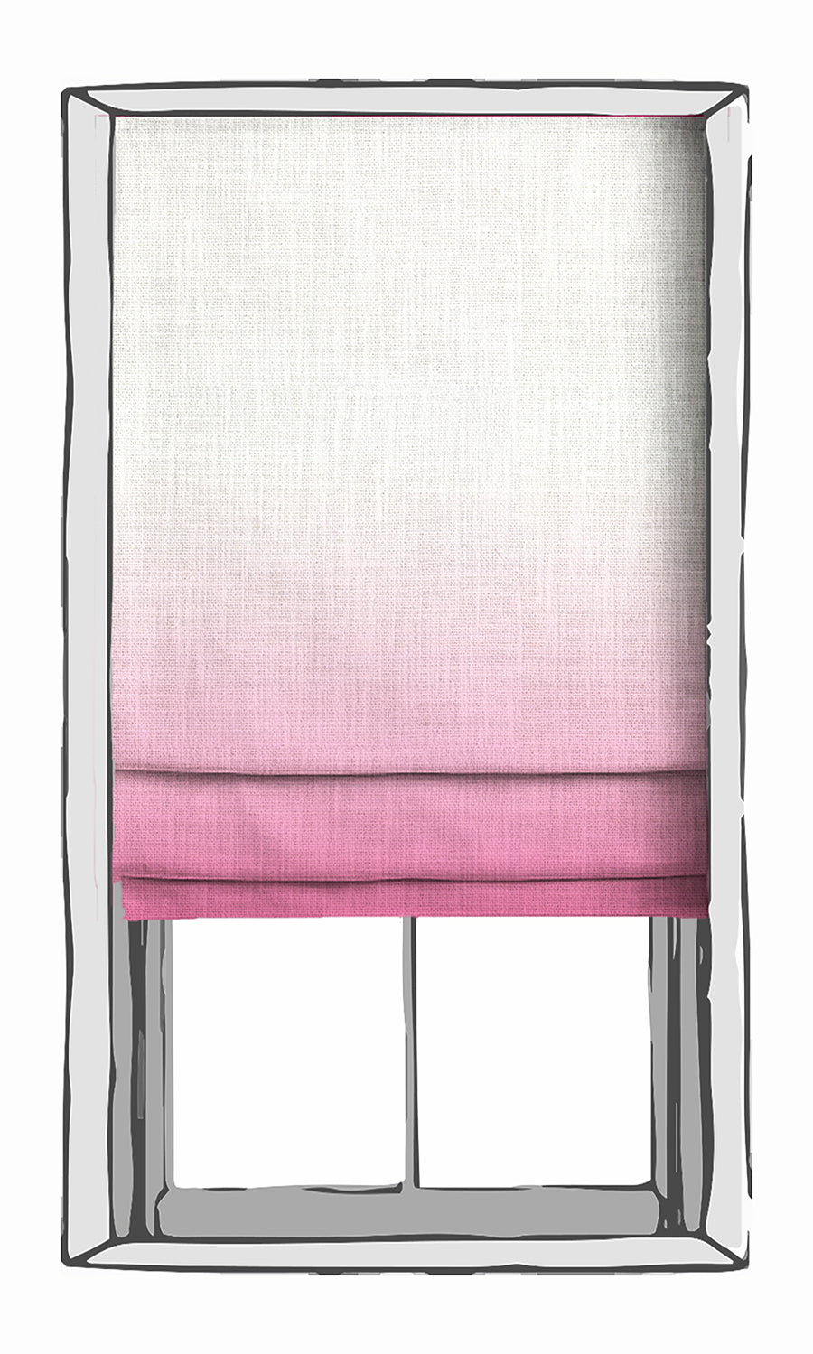 2-Tone Ombre Window Treatments Fabric By the Metre (Pink)