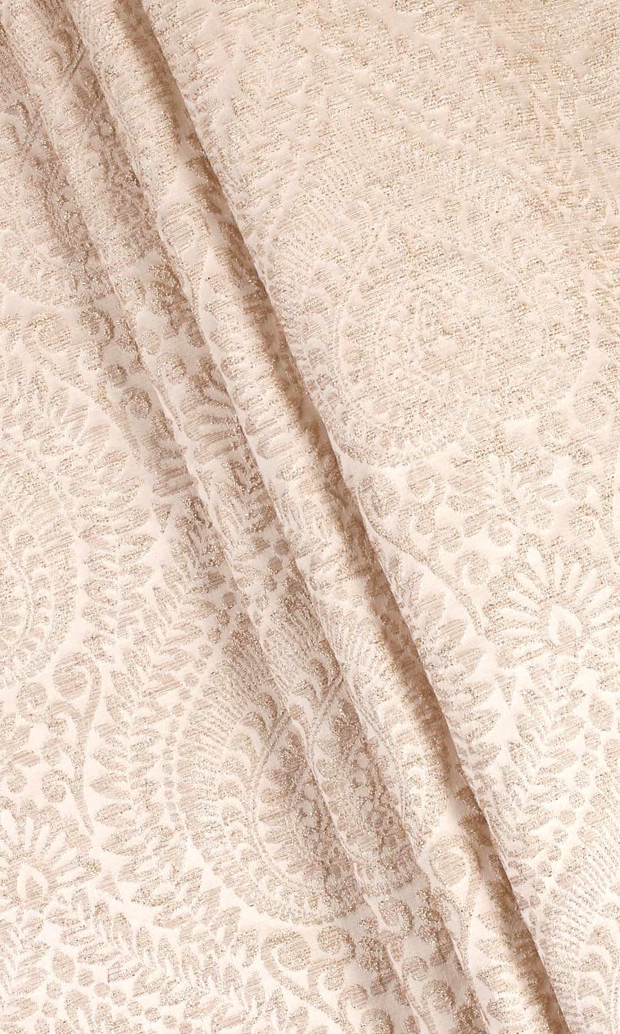 Textured Floral Home Textile Fabric Material Sample (Pale Beige)