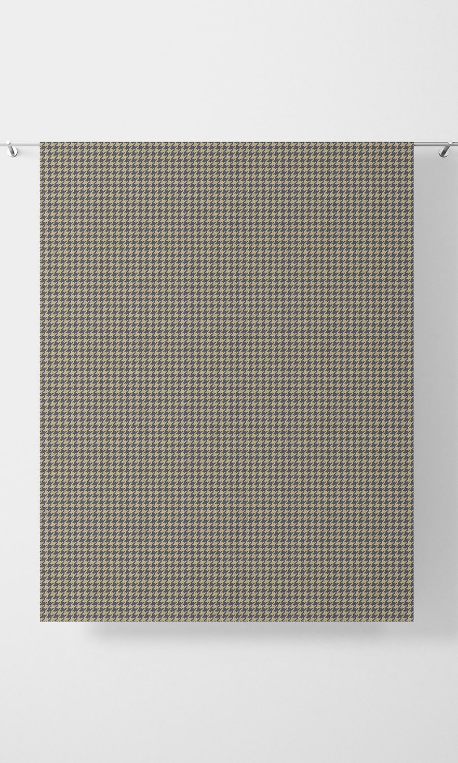Houndstooth Free Fabric Material Sample (Navy Blue/ Beige)